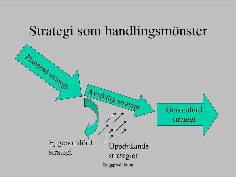 strategi Genomförd strategi Ej
