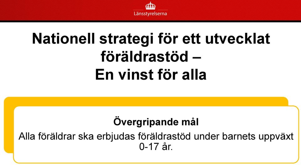 Övergripande mål Alla föräldrar ska