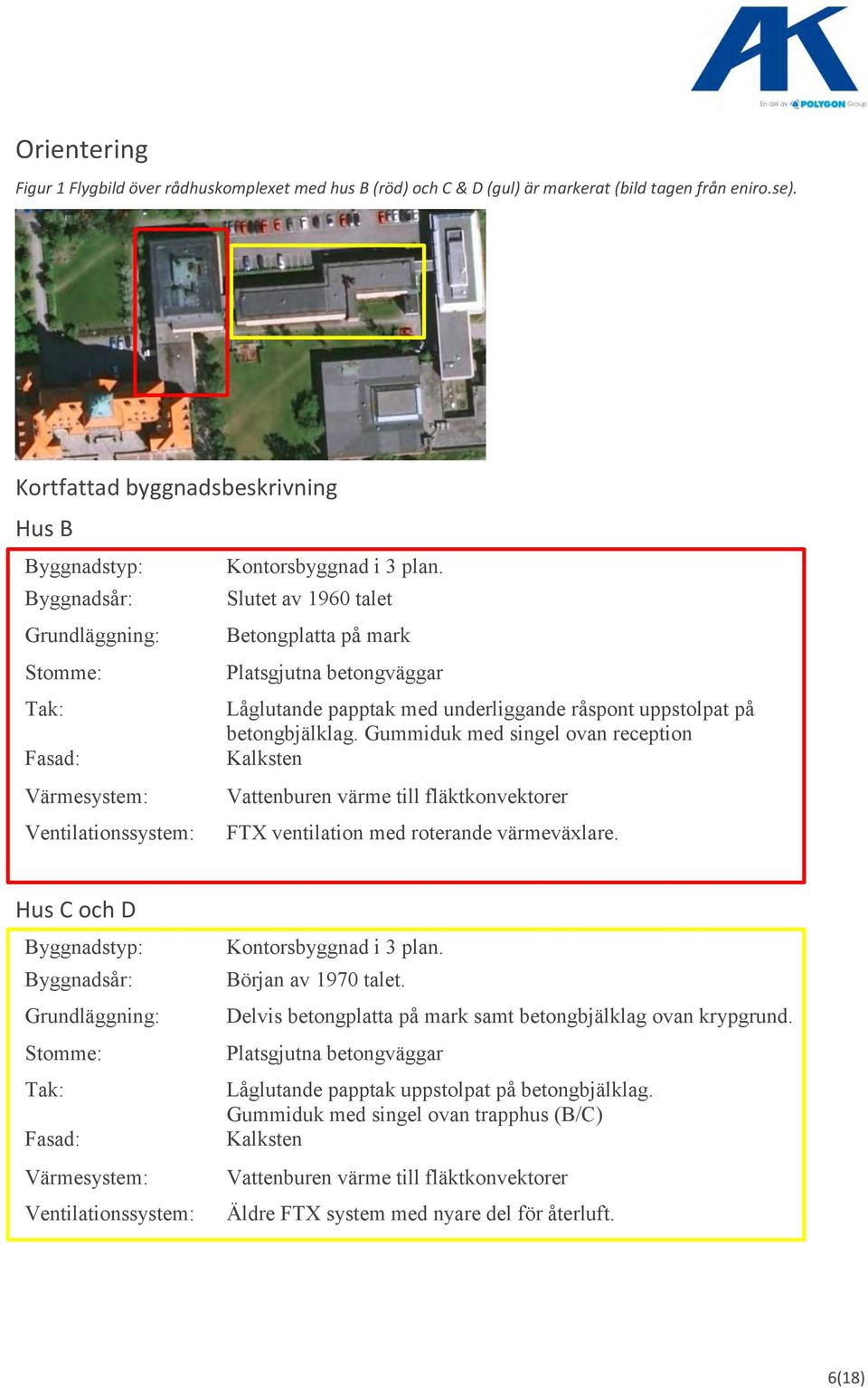 Gummiduk med singel ovan reception Fasad: Kalksten Värmesystem: Vattenburen värme till fläktkonvektorer Ventilationssystem: FTX ventilation med roterande värmeväxlare.