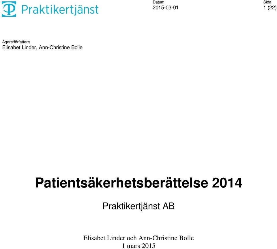 2014 Praktikertjänst AB