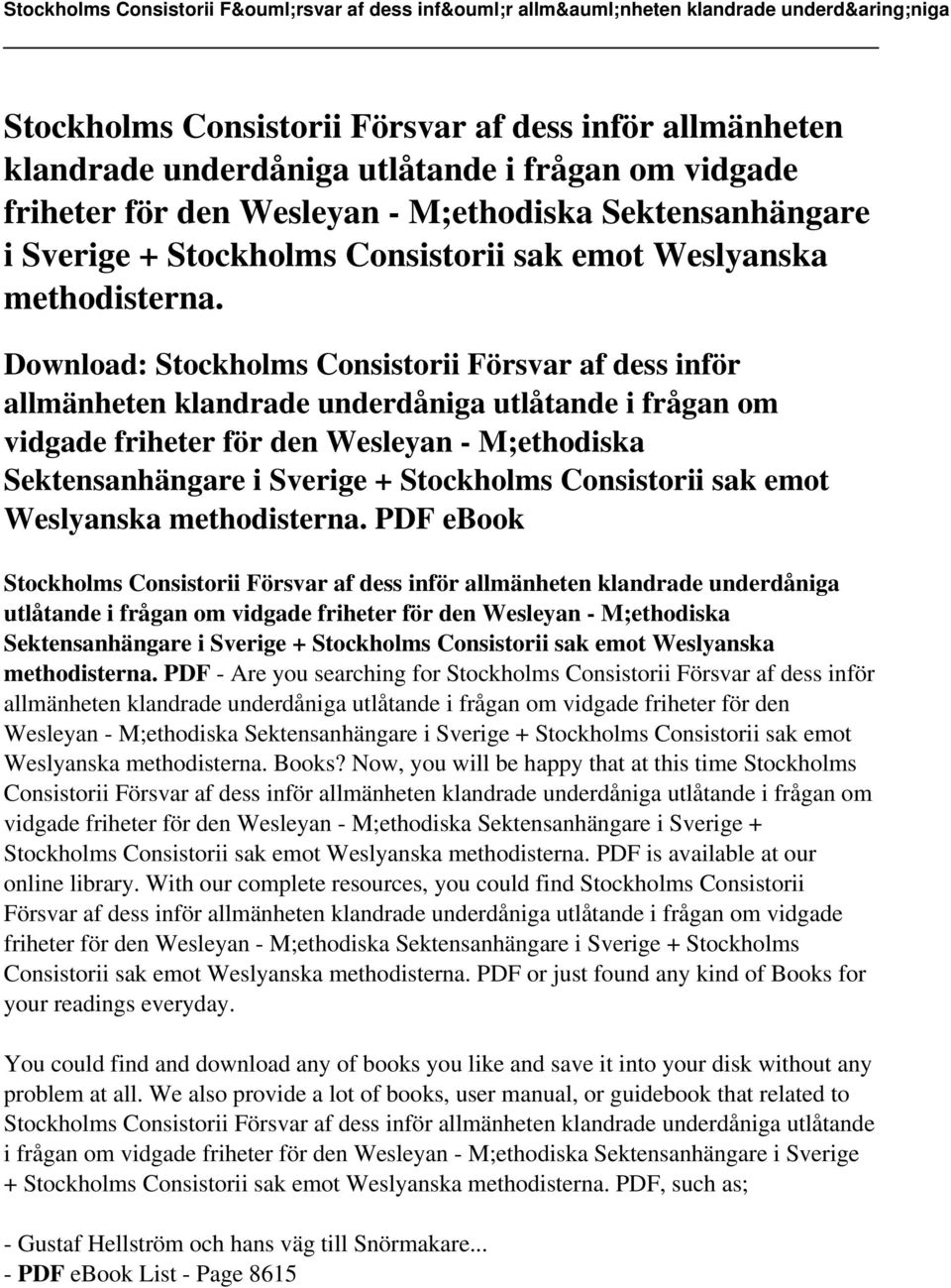 PDF - Are you searching for  Consistorii sak emot Weslyanska methodisterna. Books? Now, you will be happy that at this time  Consistorii sak emot Weslyanska methodisterna.