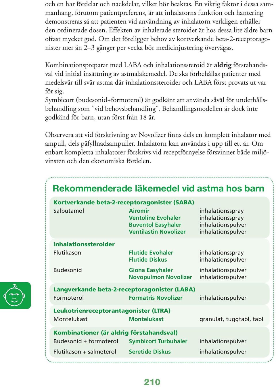 dosen. Effekten av inhalerade steroider är hos dessa lite äldre barn oftast mycket god.