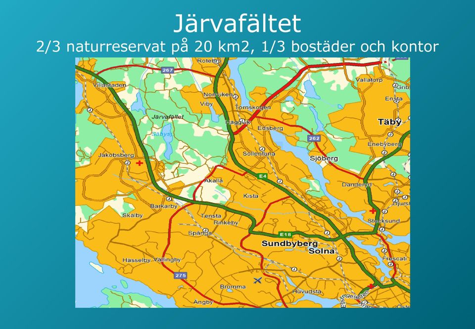 på 20 km2, 1/3