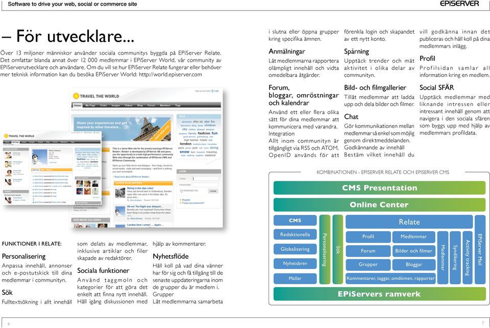 Om du vill se hur EPiServer fungerar eller behöver mer teknisk information kan du besöka EPiServer World: http://world.episerver.com i slutna eller öppna grupper kring specifika ämnen.