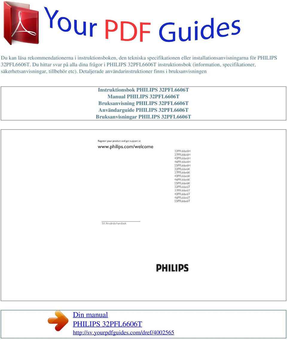 Du hittar svar på alla dina frågor i instruktionsbok (information, specifikationer,