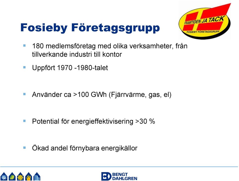 1970-1980-talet Använder ca >100 GWh (Fjärrvärme, gas, el)