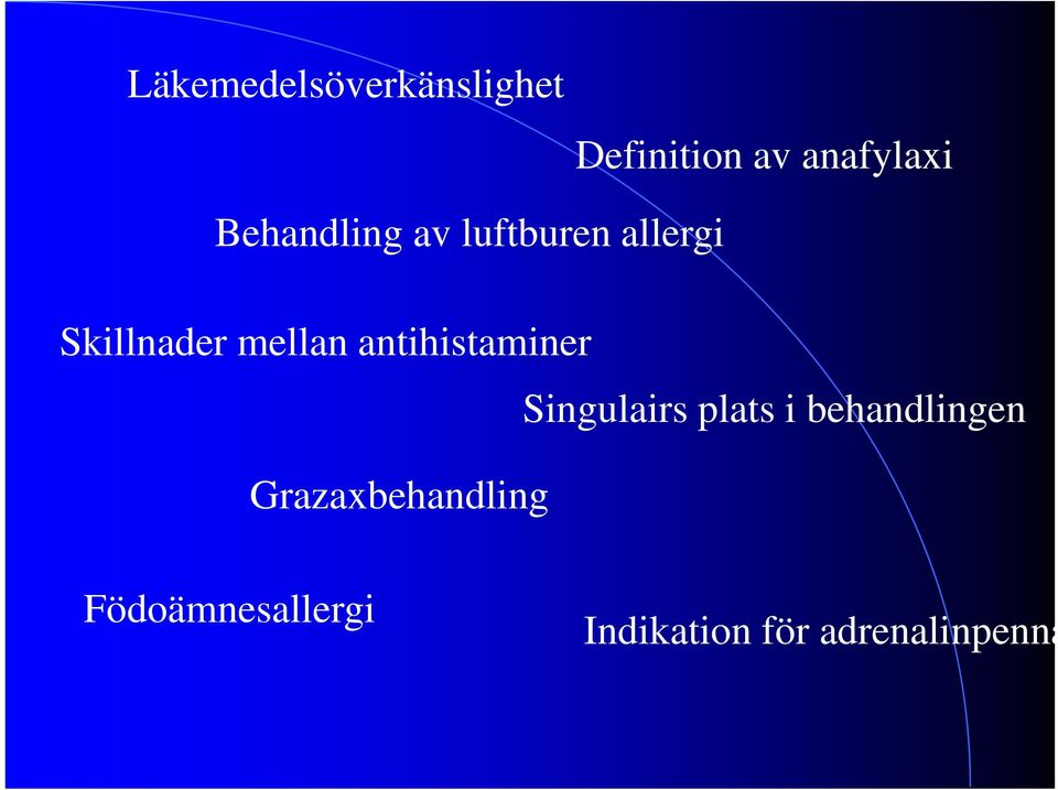 antihistaminer Singulairs i plats i behandlingen