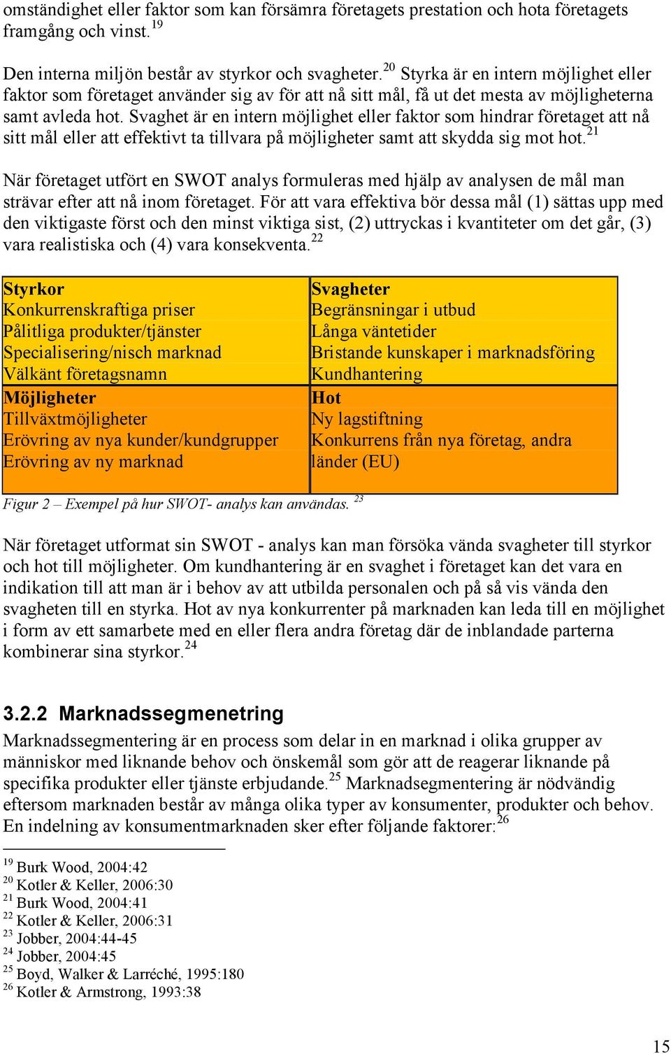 Svaghet är en intern möjlighet eller faktor som hindrar företaget att nå sitt mål eller att effektivt ta tillvara på möjligheter samt att skydda sig mot hot.