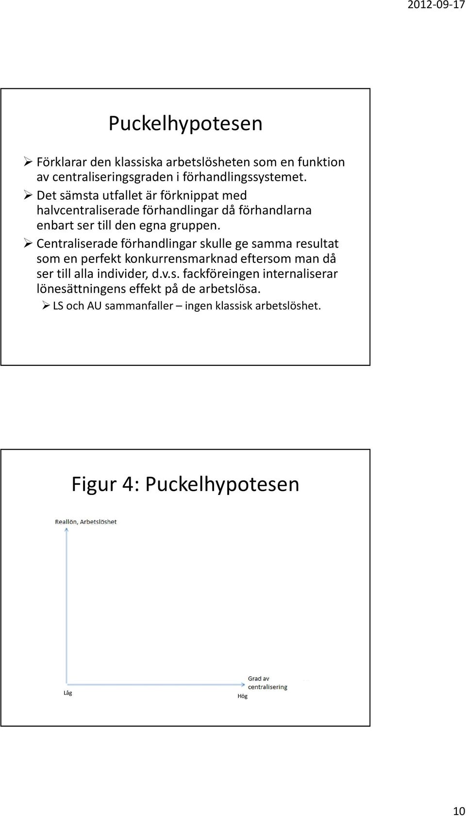 Centraliserade förhandlingar skulle ge samma resultat som en perfekt konkurrensmarknad eftersom man då ser till alla individer, d.v.s. fackföreingen internaliserar lönesättningens effekt på de arbetslösa.