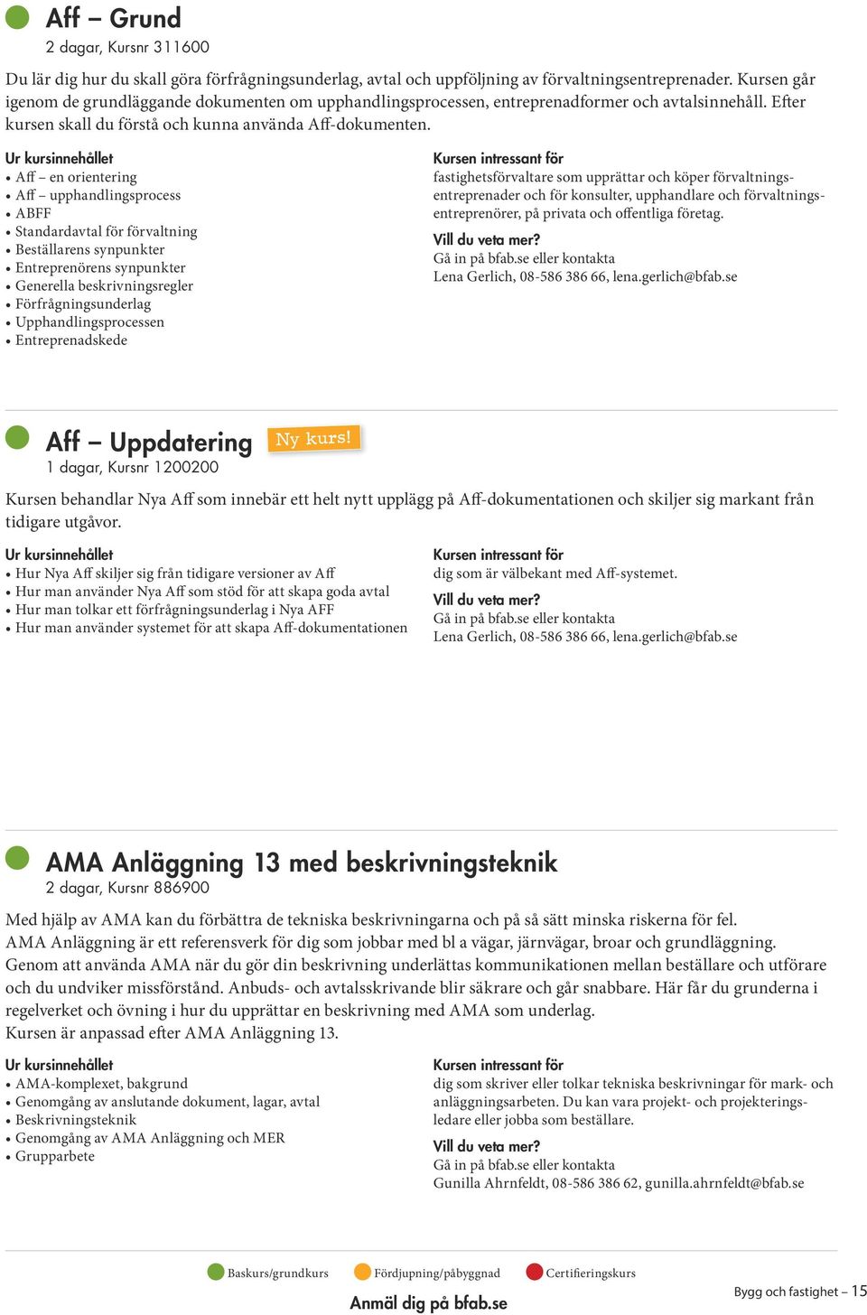 Aff en orientering Aff upphandlingsprocess ABFF Standardavtal för förvaltning Beställarens synpunkter Entreprenörens synpunkter Generella beskrivningsregler Förfrågningsunderlag Upphandlingsprocessen