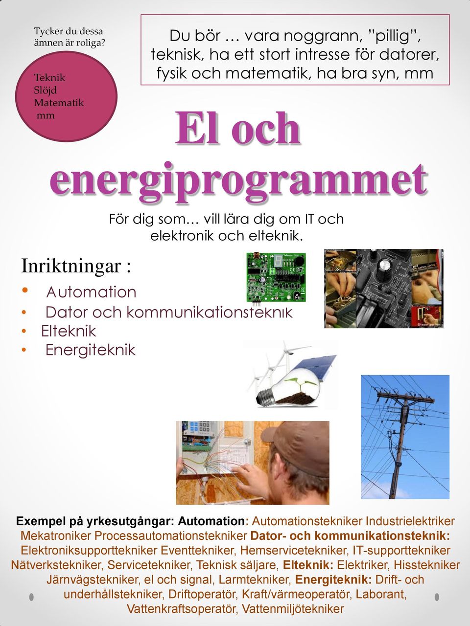 och elteknik.