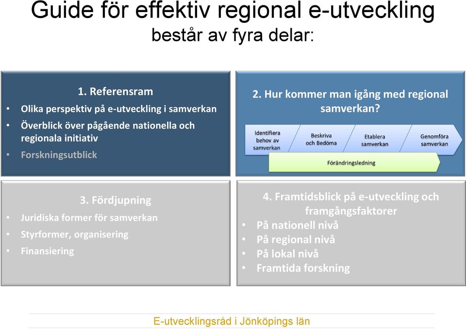 initiativ Forskningsutblick 2. Hur kommer man igång med regional samverkan? 3.