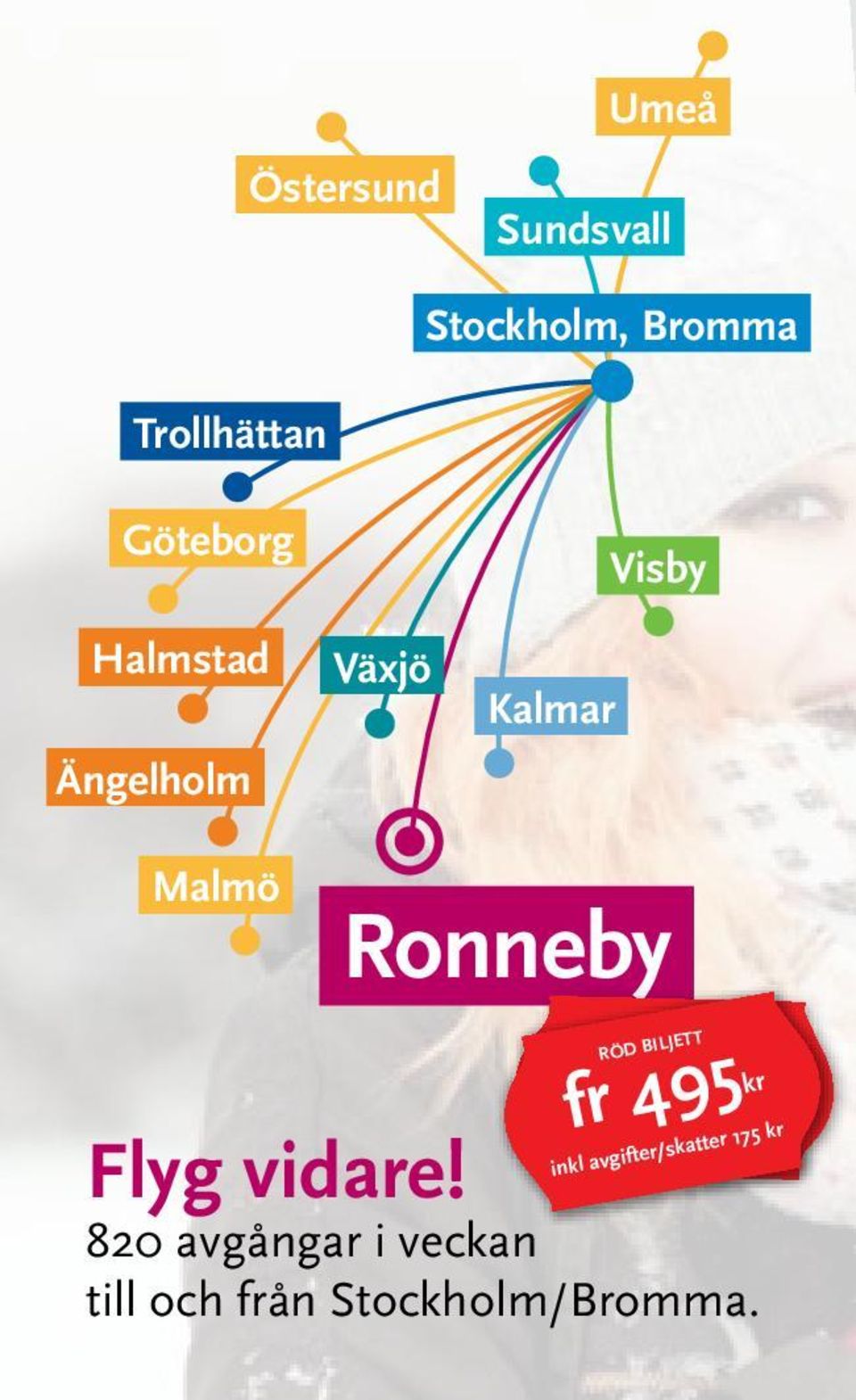Kalmar Visby Malmö Ronneby fr 495kr RÖD BILJETT