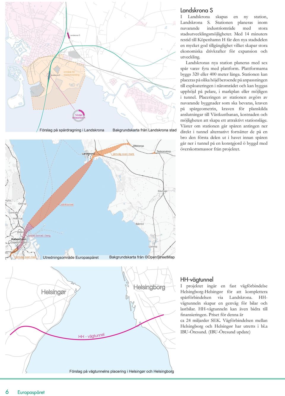 København tunnel borrad i berg järnväg ovan mark Utredningsområde Bakgruarta från OpenStreetMap