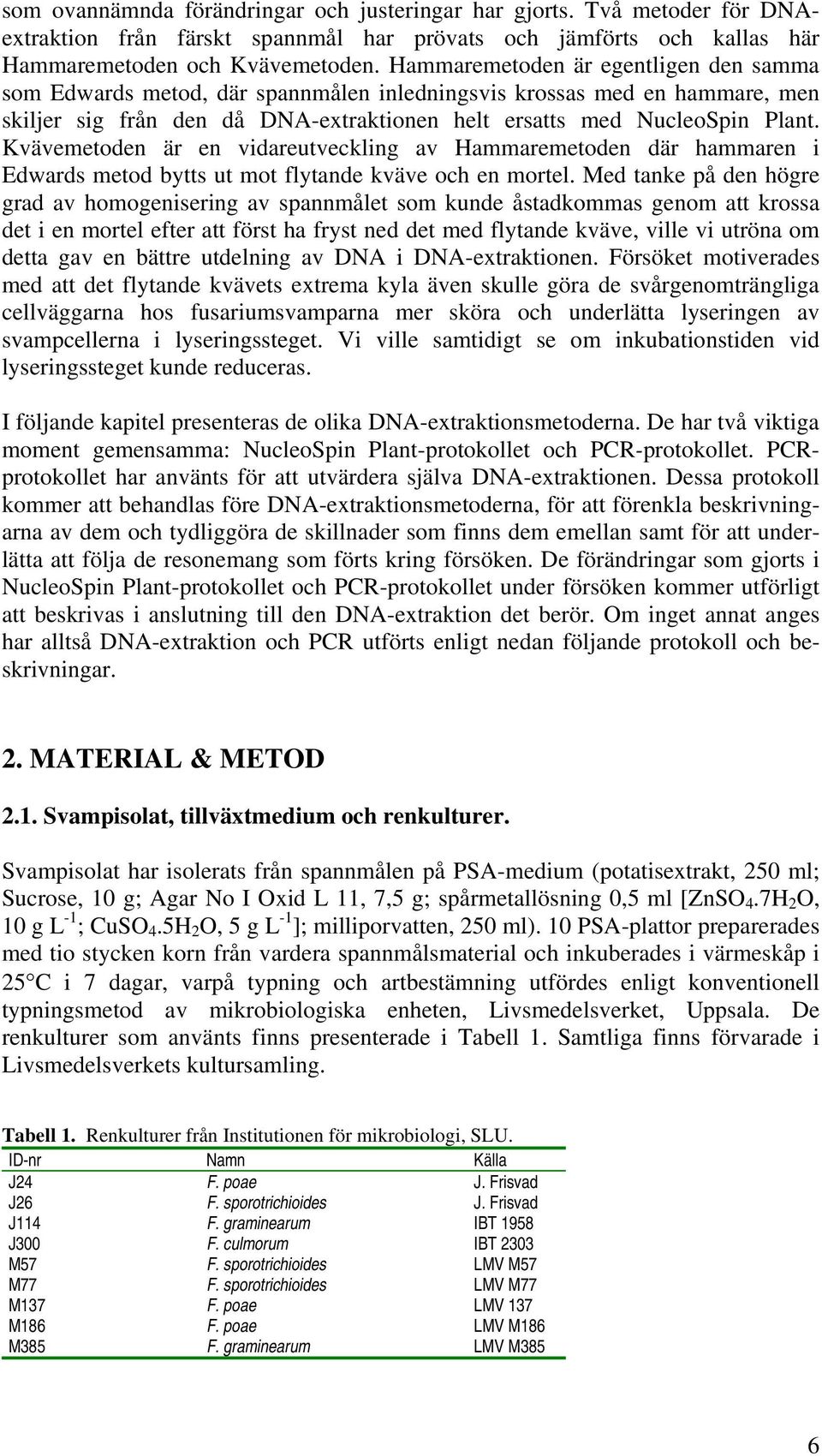 Kvävemetoden är en vidareutveckling av Hammaremetoden där hammaren i Edwards metod bytts ut mot flytande kväve och en mortel.