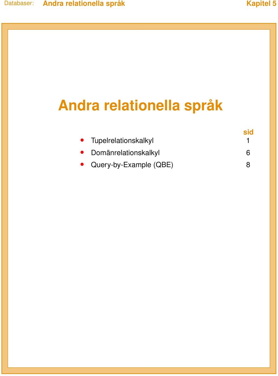 Tupelrelationskalkyl 1