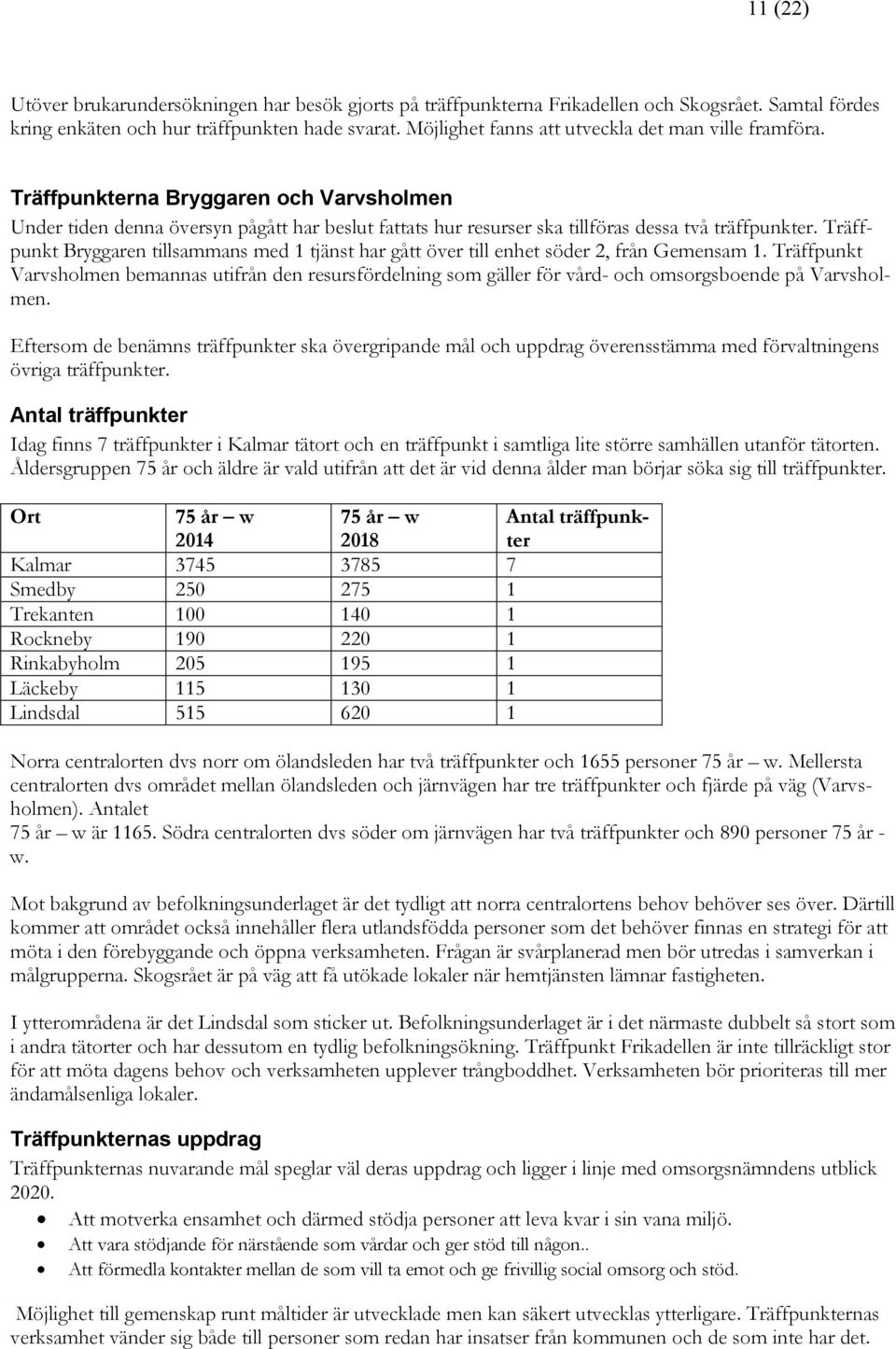 Träffpunkt Bryggaren tillsammans med 1 tjänst har gått över till enhet söder 2, från Gemensam 1.