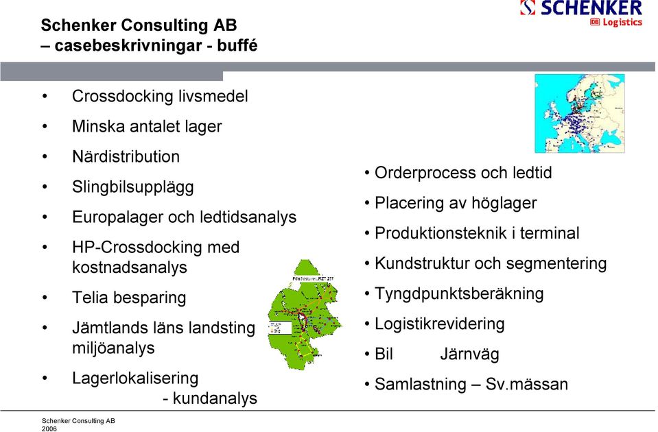 miljöanalys Lagerlokalisering -kundanalys Orderprocess och ledtid Placering av höglager Produktionsteknik