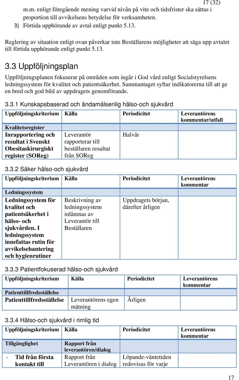 3 Uppföljningsplan Uppföljningsplanen fokuserar på områden som ingår i God vård enligt Socialstyrelsens ledningssystem för kvalitet och patientsäkerhet.