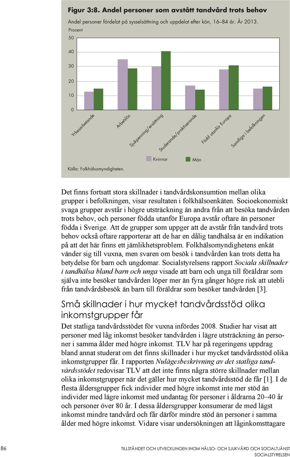 Det finns fortsatt stora skillnader i tandvårdskonsumtion mellan olika grupper i befolkningen, visar resultaten i folkhälsoenkäten.
