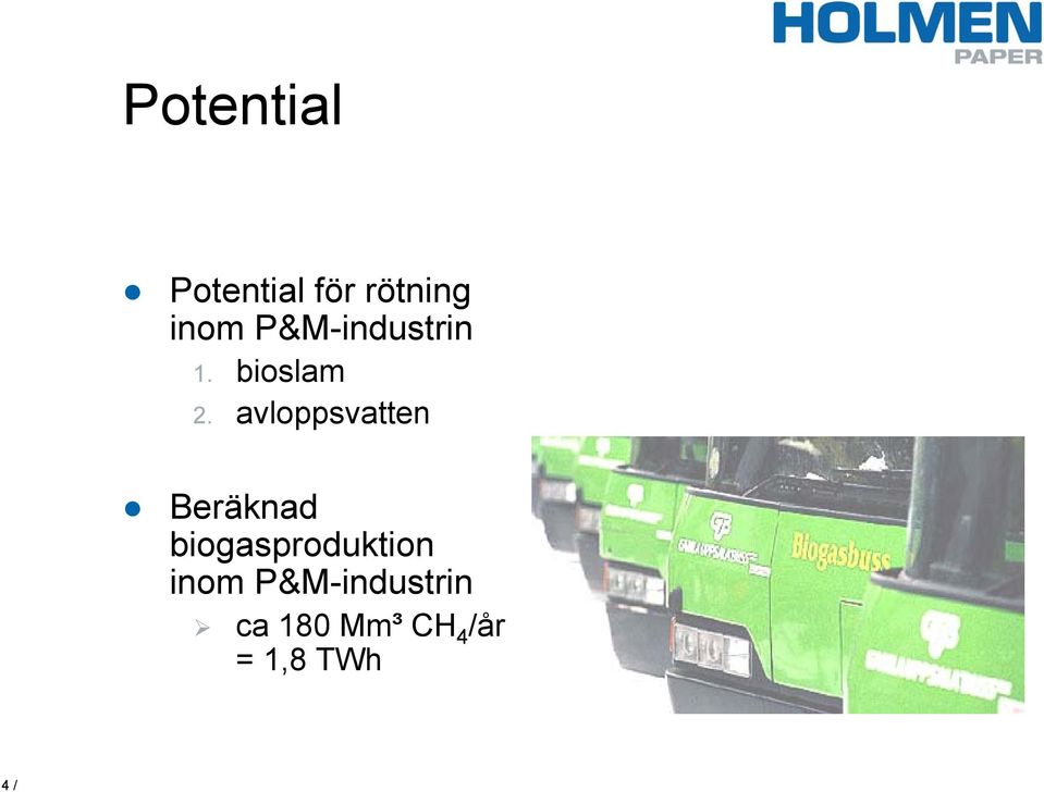 avloppsvatten Beräknad biogasproduktion