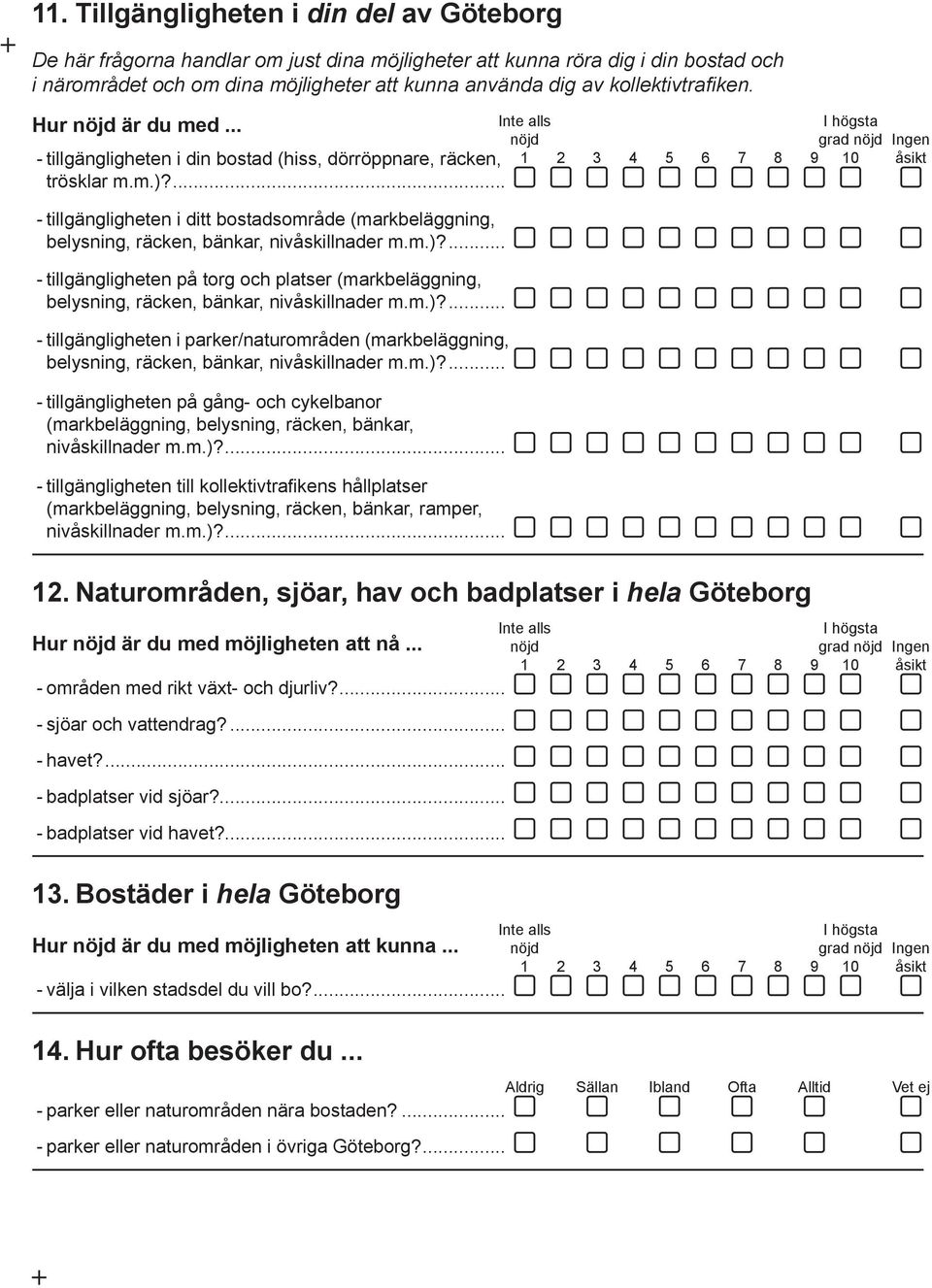 ... grad 2 3 4 5 6 7 8 9 0 - tillgängligheten i ditt bostadsområde (markbeläggning, belysning, räcken, bänkar, nivåskillnader m.m.)?