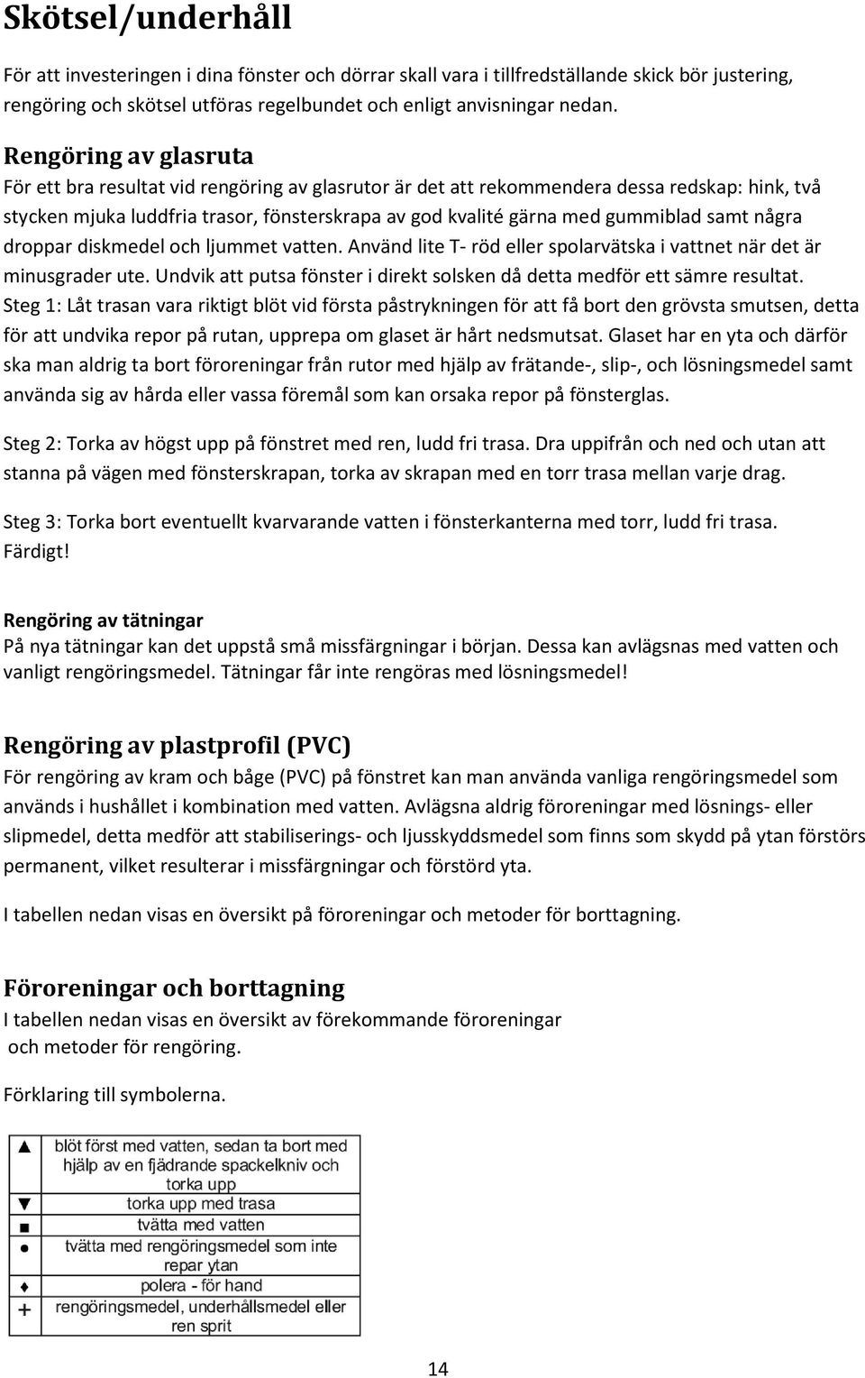 samt några droppar diskmedel och ljummet vatten. Använd lite T- röd eller spolarvätska i vattnet när det är minusgrader ute.