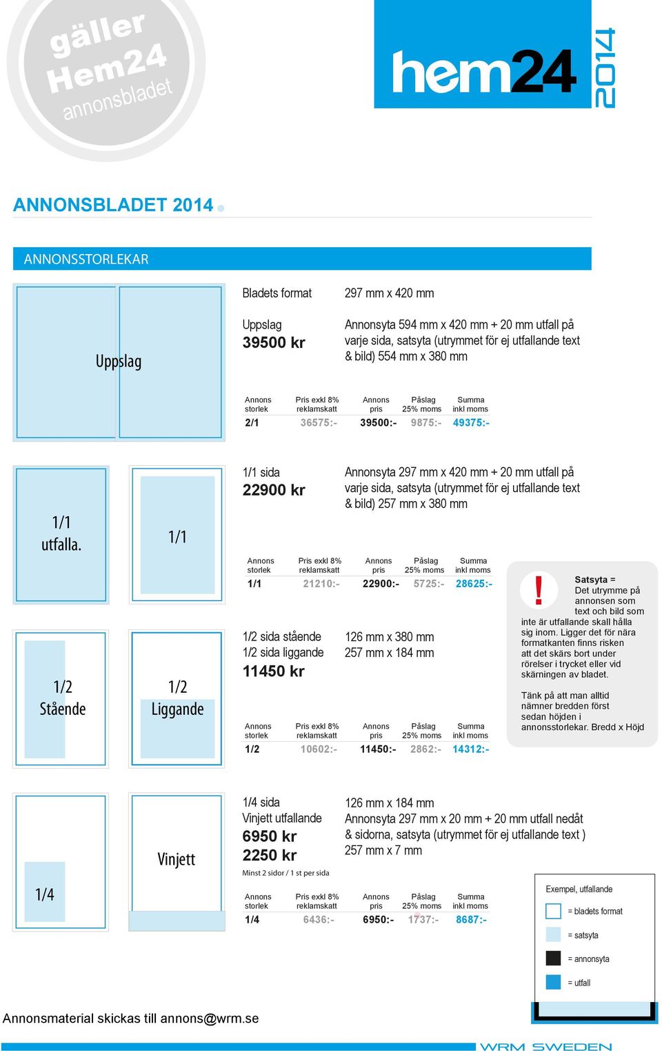 xkl 8% Annons Påslag Summa storlk rklamskatt pris 25% moms inkl moms 2/1 36575:- 39500:- 9875:- 49375:- 1/1 A1 utfalla.