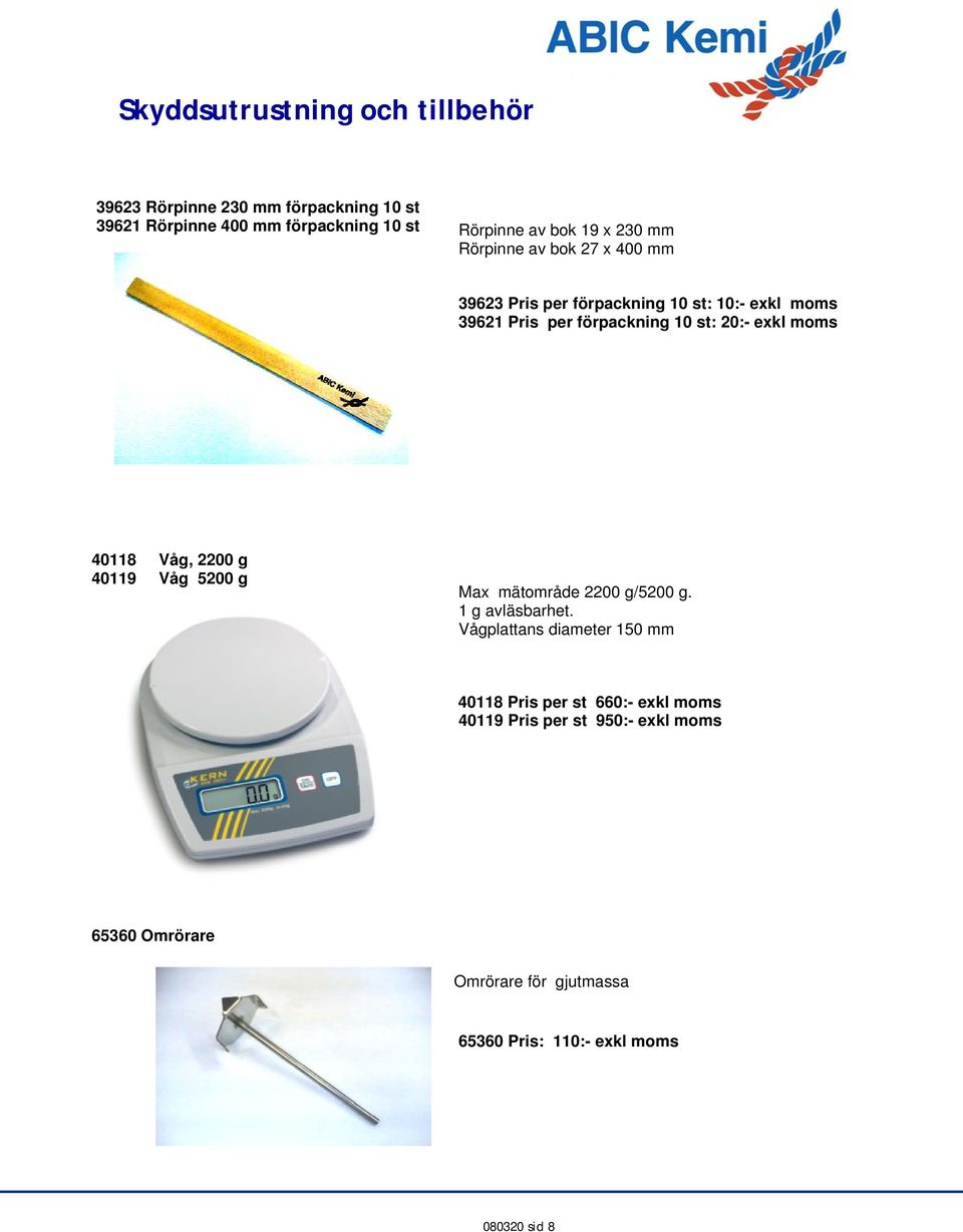 Våg, 2200 g 40119 Våg 5200 g Max mätområde 2200 g/5200 g. 1 g avläsbarhet.