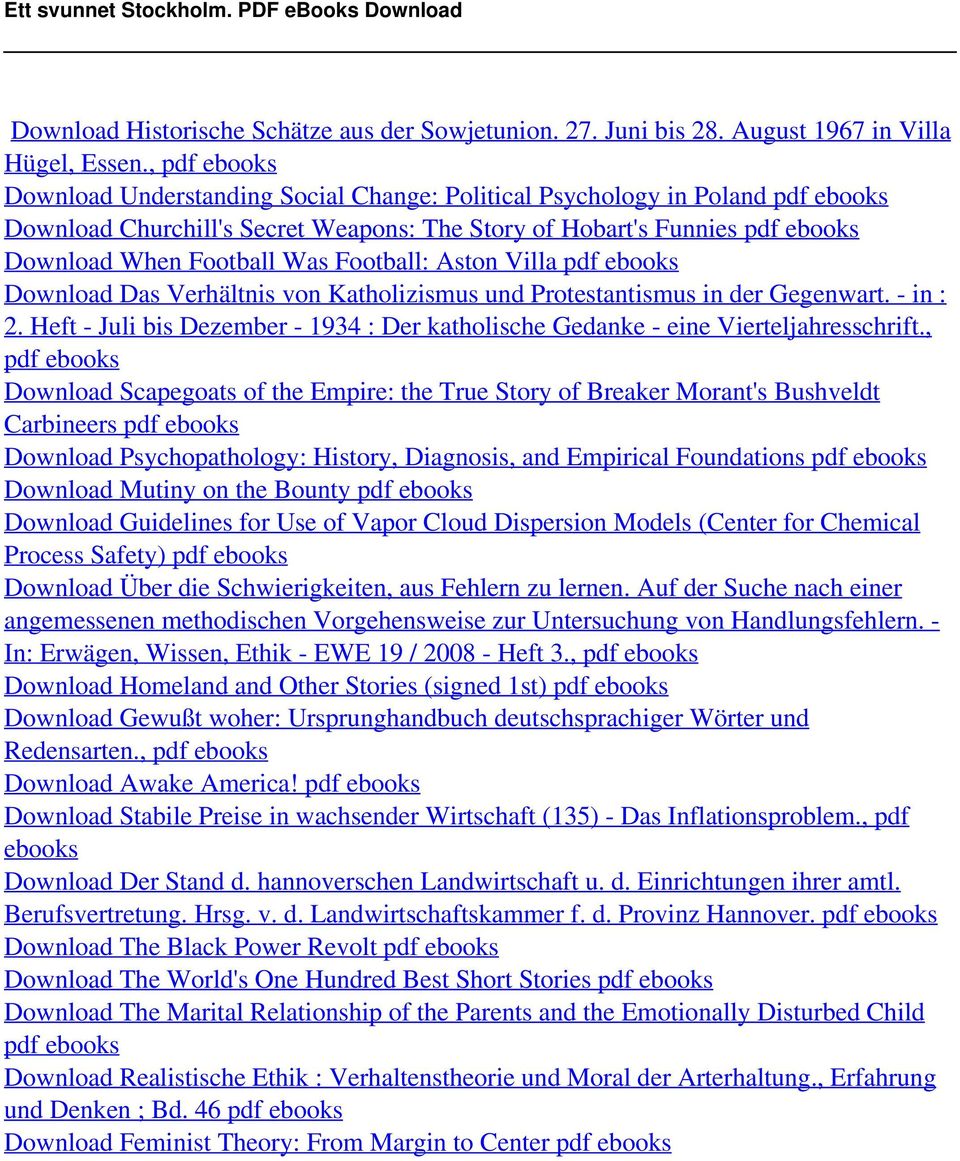 Football: Aston Villa pdf ebooks Download Das Verhältnis von Katholizismus und Protestantismus in der Gegenwart. - in : 2.