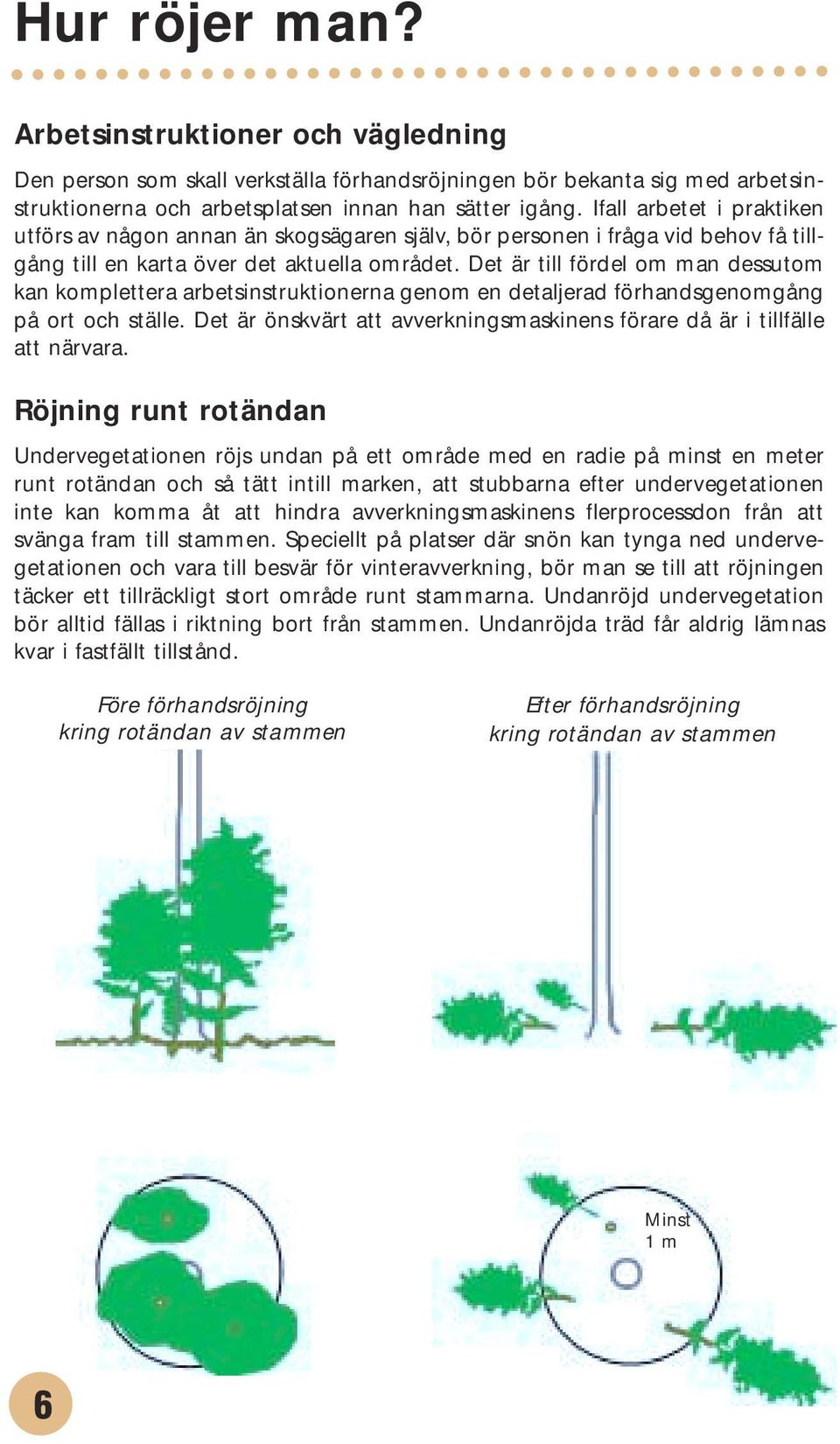Det är till fördel om man dessutom kan komplettera arbetsinstruktionerna genom en detaljerad förhandsgenomgång på ort och ställe.
