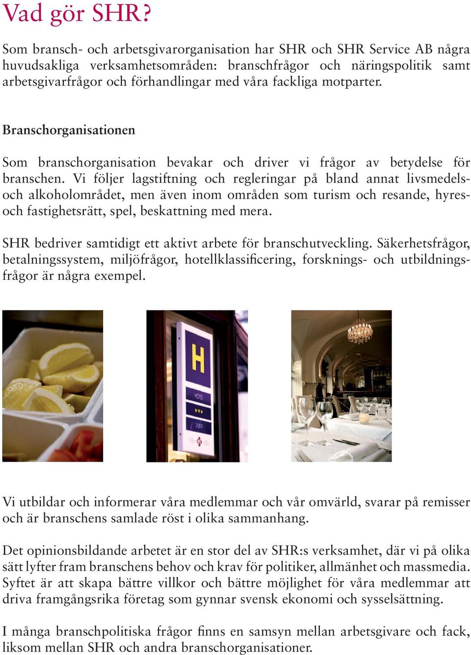 motparter. Branschorganisationen Som branschorganisation bevakar och driver vi frågor av betydelse för branschen.