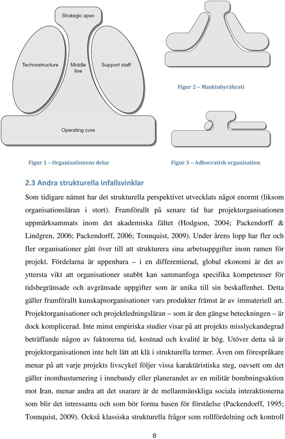 Framförallt på senare tid har projektorganisationen uppmärksammats inom det akademiska fältet (Hodgson, 2004; Packendorff & Lindgren, 2006; Packendorff, 2006; Tonnquist, 2009).