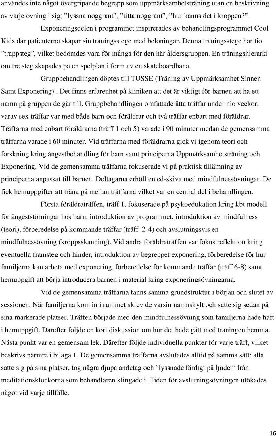 Denna träningsstege har tio trappsteg, vilket bedömdes vara för många för den här åldersgruppen. En träningshierarki om tre steg skapades på en spelplan i form av en skateboardbana.