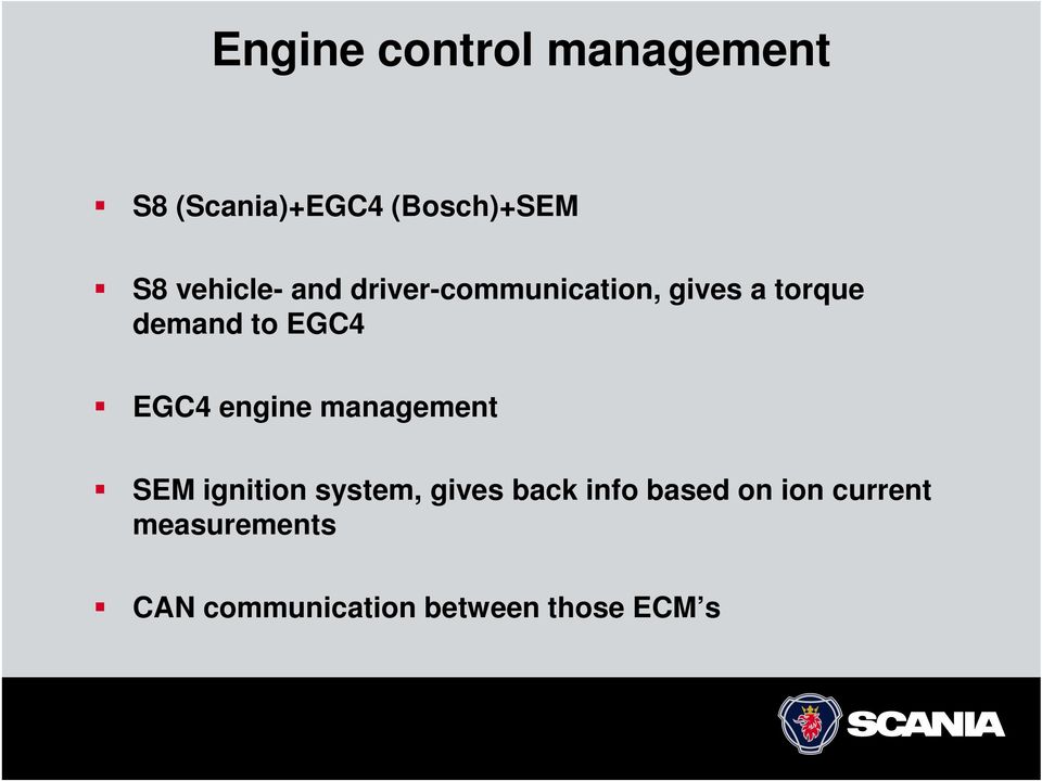 EGC4 EGC4 engine management SEM ignition system, gives back