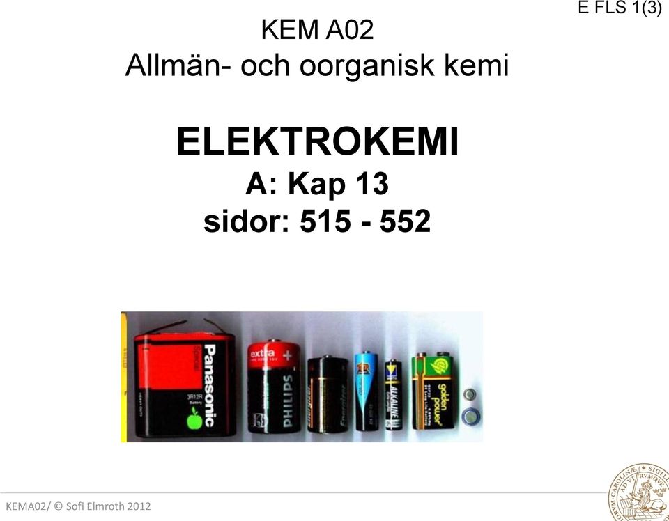 1(3) ELEKTROKEMI A: