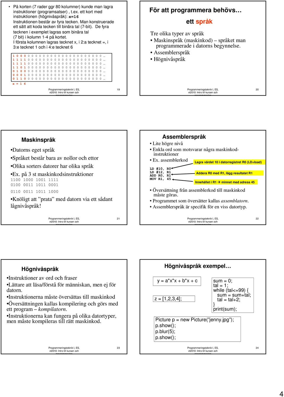 I första kolumnen lagras tecknet x, i 2:a tecknet =, i 3:e tecknet 1 och i 4:e tecknet 6 1 0 0 0 0 0 0 0 0 0 0 0 0 0 0 0 0 0 0 0 0 0 0 0 1 1 1 1 0 0 0 0 0 0 0 0 0 0 0 0 0 0 0 0 0 0 0 0 1 1 1 1 0 0 0