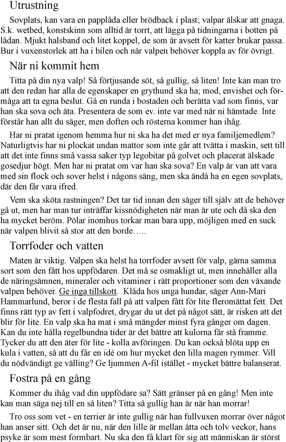 Så förtjusande söt, så gullig, så liten! Inte kan man tro att den redan har alla de egenskaper en grythund ska ha; mod, envishet och förmåga att ta egna beslut.
