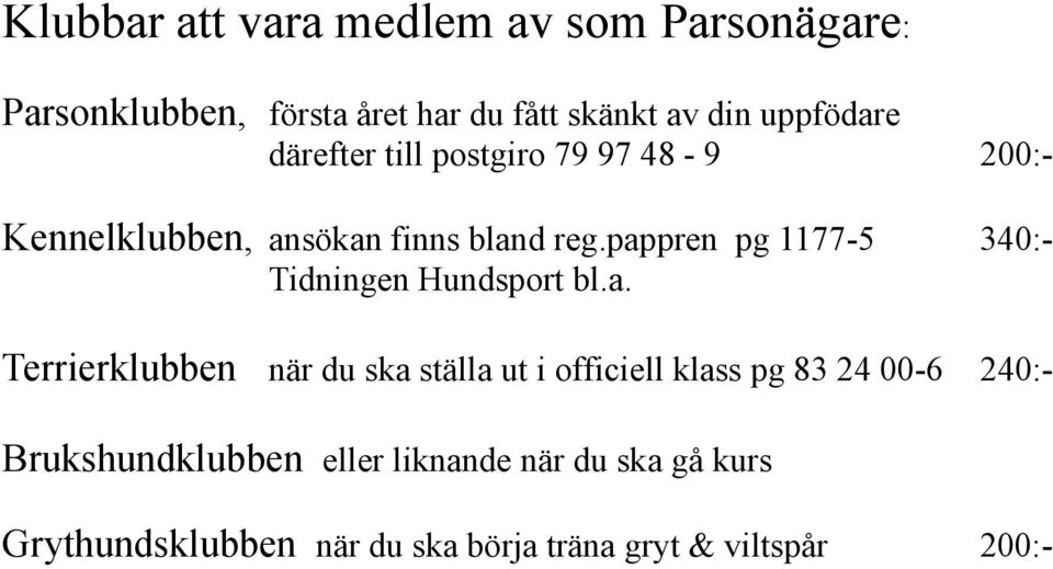 pappren pg 1177-5 340:- Tidningen Hundsport bl.a. Terrierklubben när du ska ställa ut i officiell klass