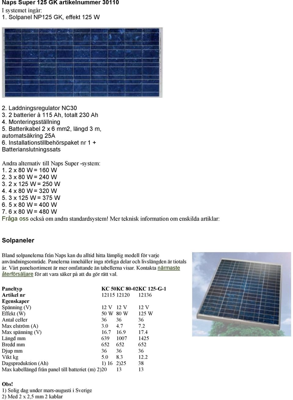 2 x 125 W = 250 W 4. 4 x 80 W = 320 W 5. 3 x 125 W = 375 W 6. 5 x 80 W = 400 W 7. 6 x 80 W = 480 W Fråga oss också om andra standardsystem!