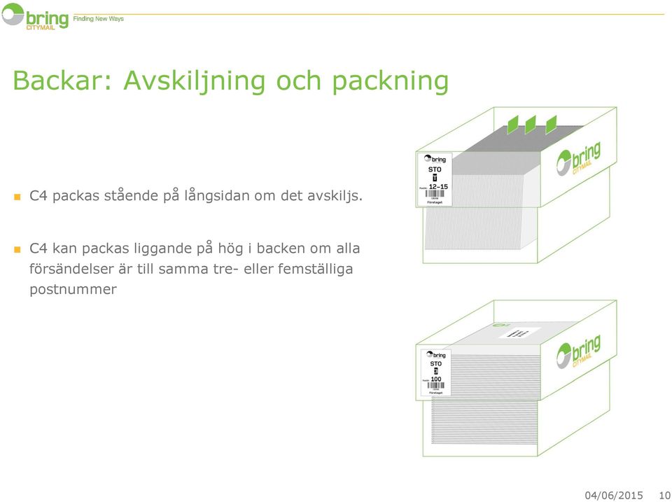 C4 kan packas liggande på hög i backen om alla