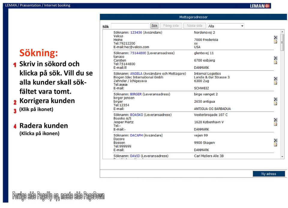 sökfältet vara tomt.
