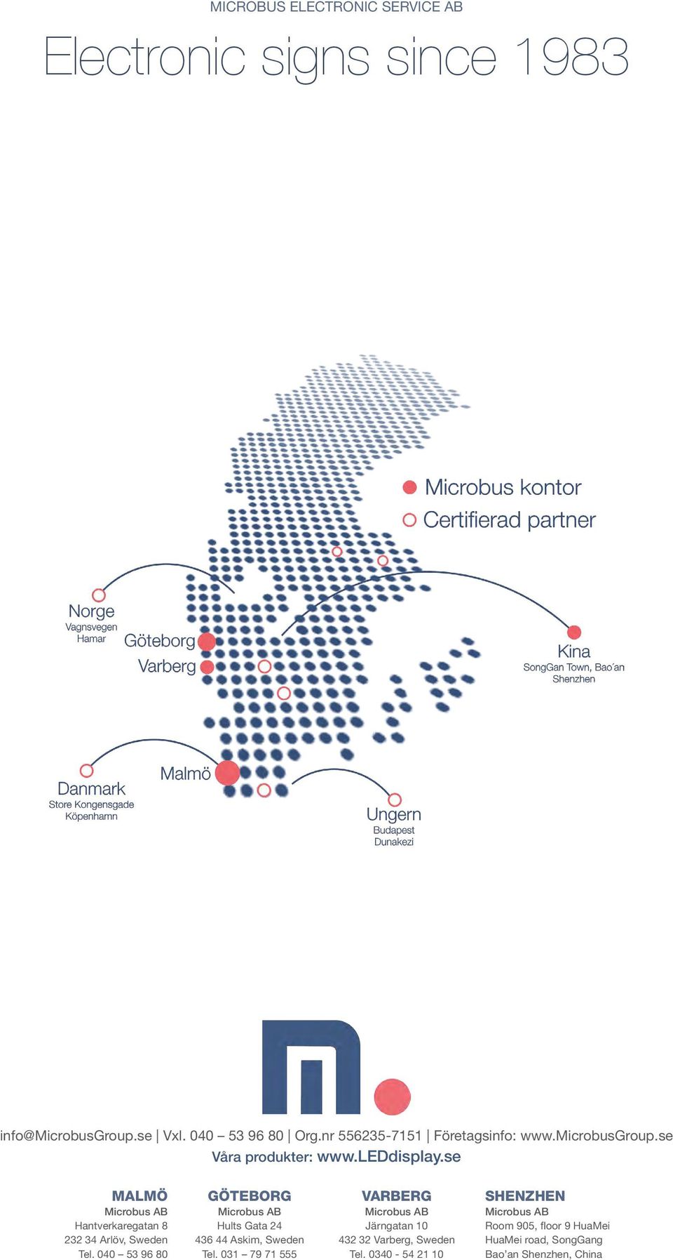 se Våra produkter: MALMÖ Microbus AB Hantverkaregatan 8 232 34 Arlöv, Sweden Tel.