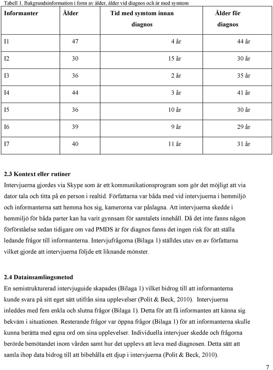 år 41 år I5 36 10 år 30 år I6 39 9 år 29 år I7 40 11 år 31 år 2.