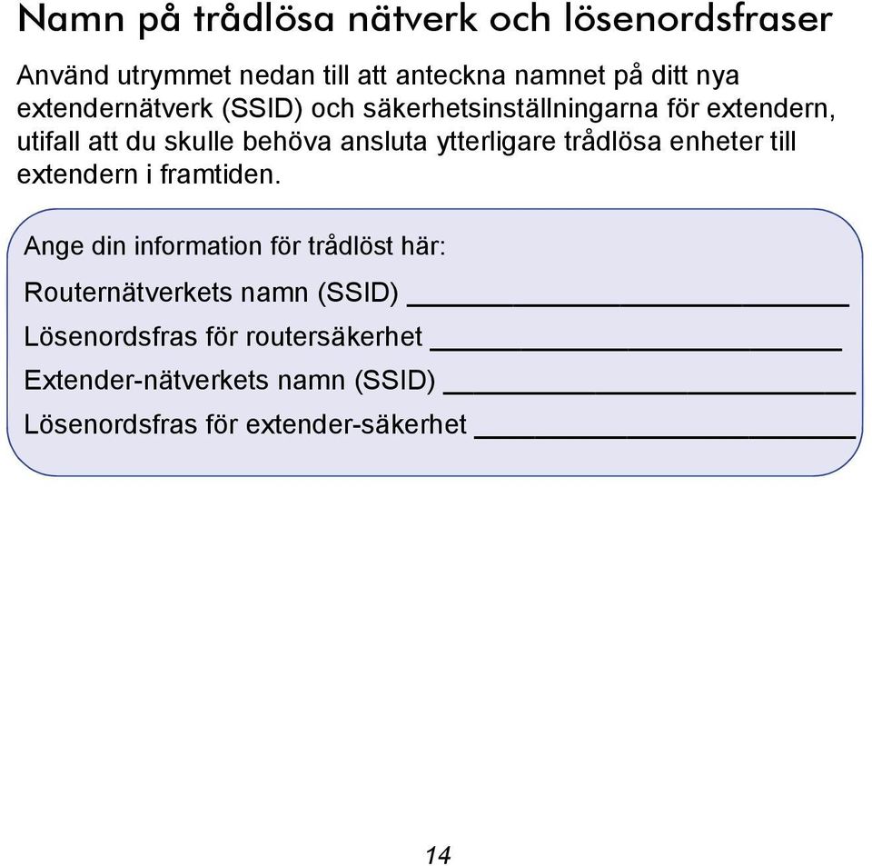 ytterligare trådlösa enheter till extendern i framtiden.