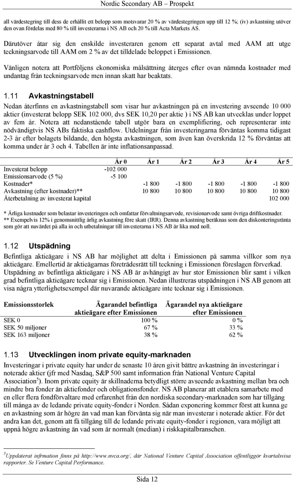 Vänligen notera att Portföljens ekonomiska målsättning återges efter ovan nämnda kostnader med undantag från teckningsarvode men innan skatt har beaktats. 1.