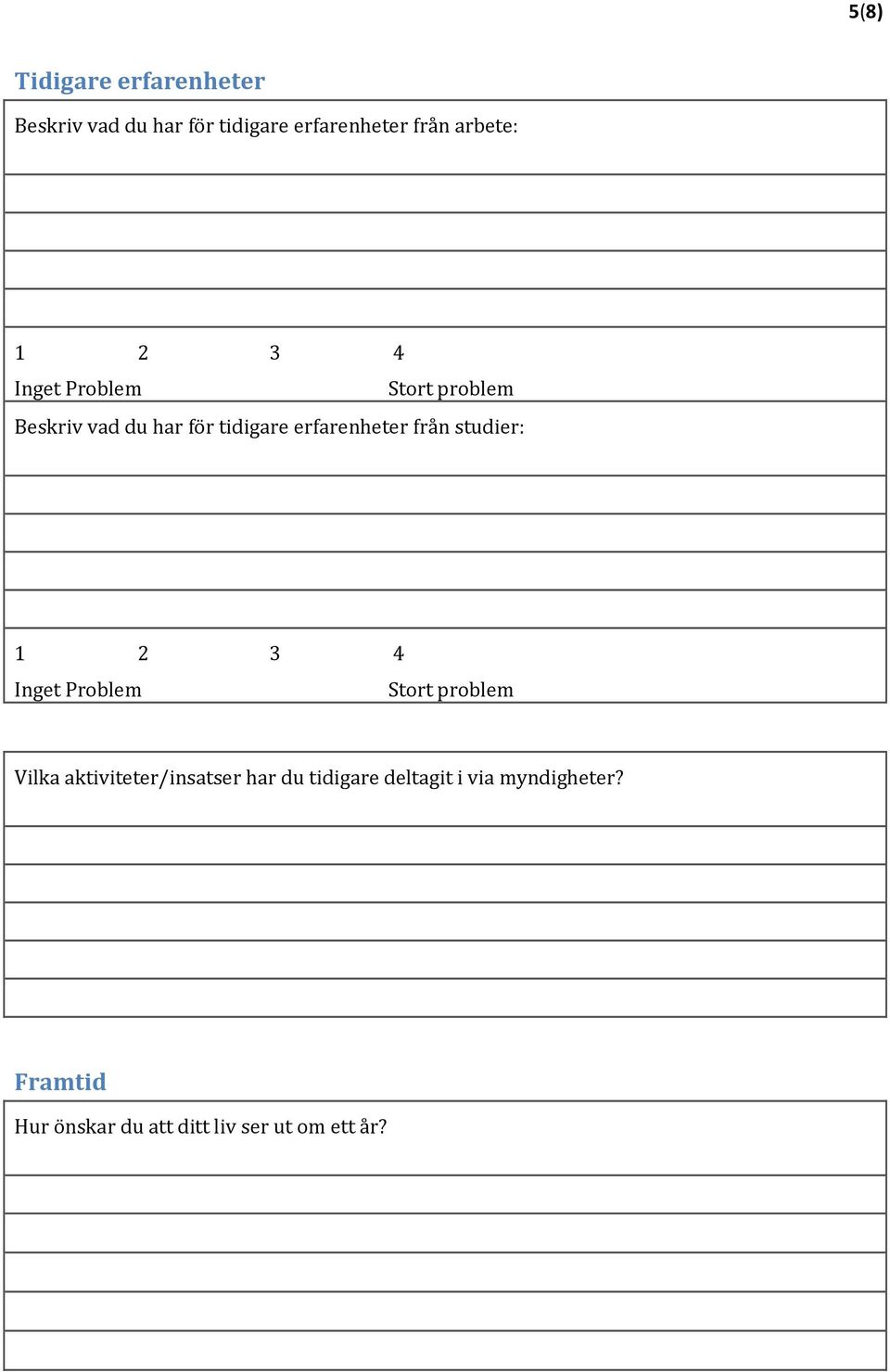 erfarenheter från studier: Vilka aktiviteter/insatser har du