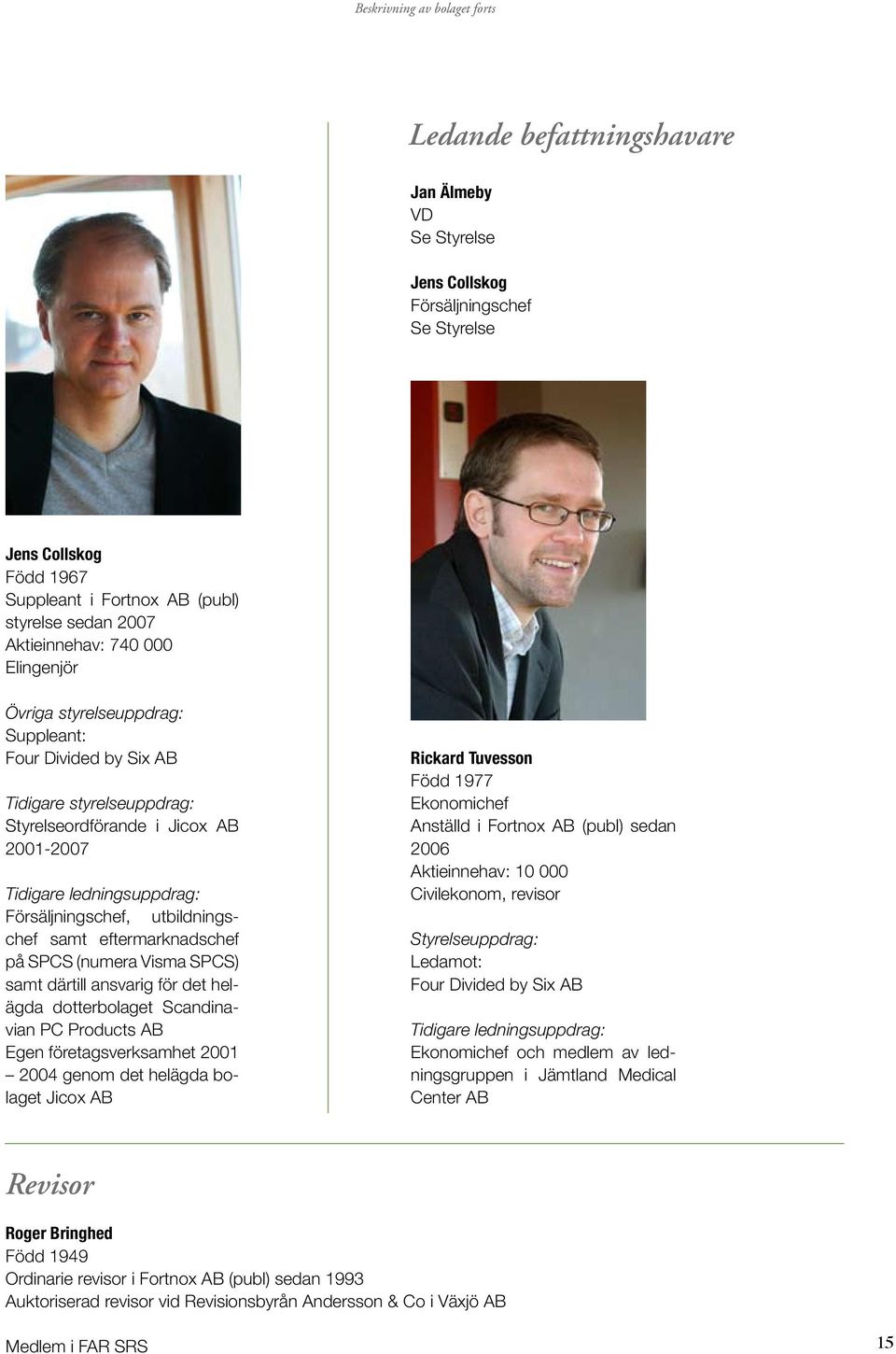 Försäljningschef, utbildningschef samt eftermarknadschef på SPCS (numera Visma SPCS) samt därtill ansvarig för det helägda dotterbolaget Scandinavian PC Products AB Egen företagsverksamhet 2001 2004