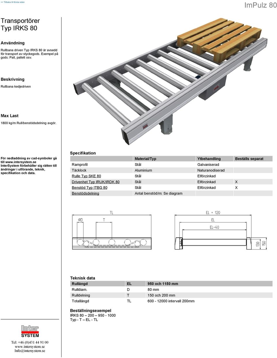 till Material/ Ytbehandling Beställs separat Ramprofil Stål Galvaniserad Täcklock Aluminium Naturanodiserad Rulle SKE 80 Stål Elförzinkad