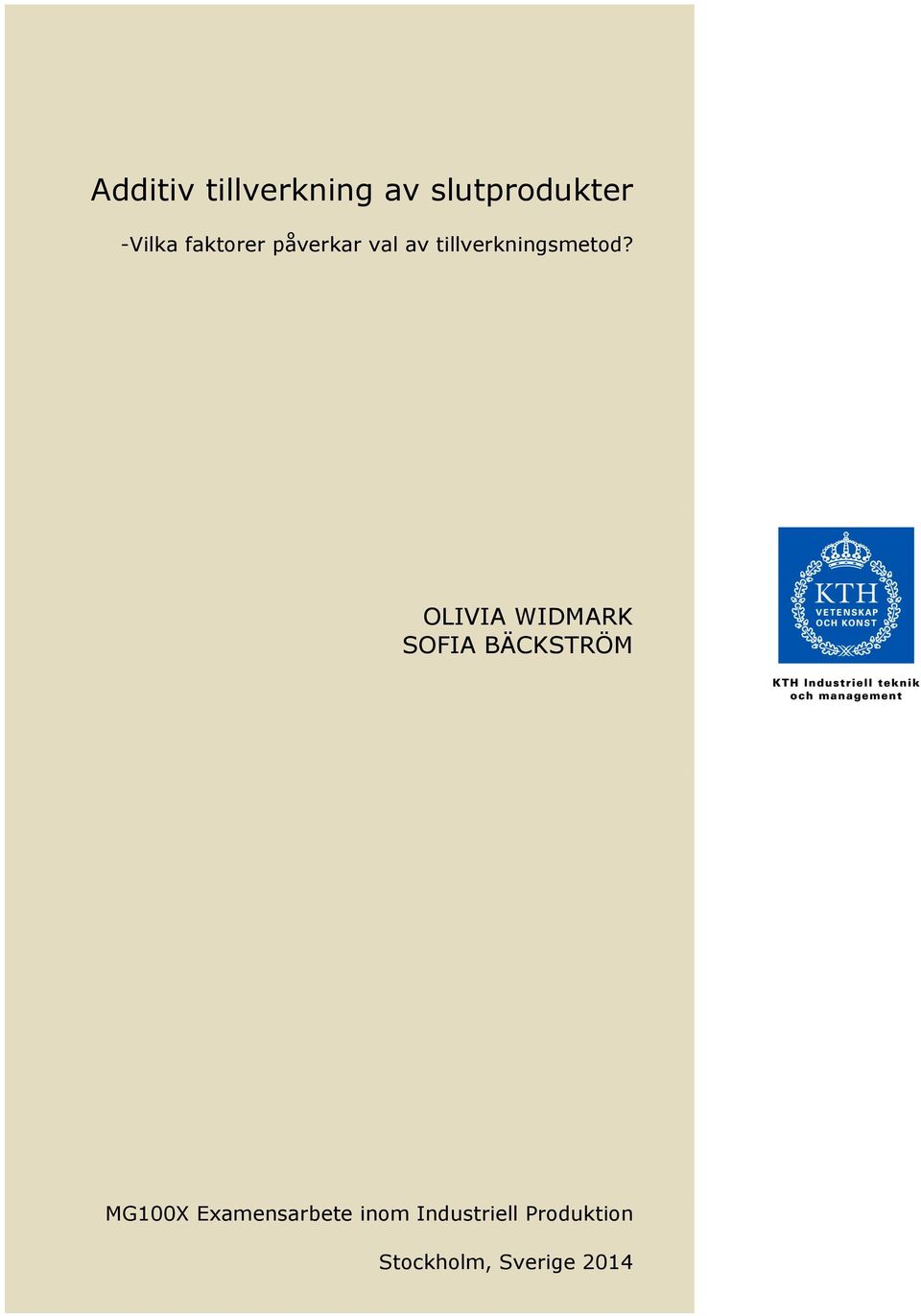 OLIVIA WIDMARK SOFIA BÄCKSTRÖM MG100X